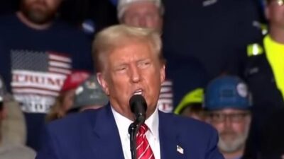 Donald Trump at rally - screenshot