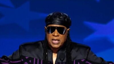 Stevie Wonder at 2024 DNC - screenshot