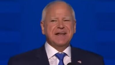 Tim Walz at 2024 DNC - screenshot