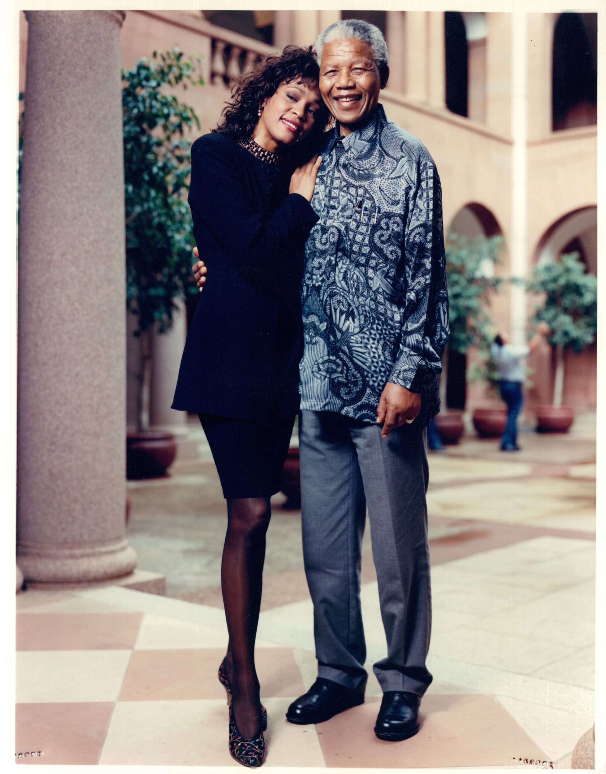 Whitney Houston and Nelson Mandela during her historical visit to South Africa in 1994. (Photo Courtesy of The Estate of Whitney E. Houston).