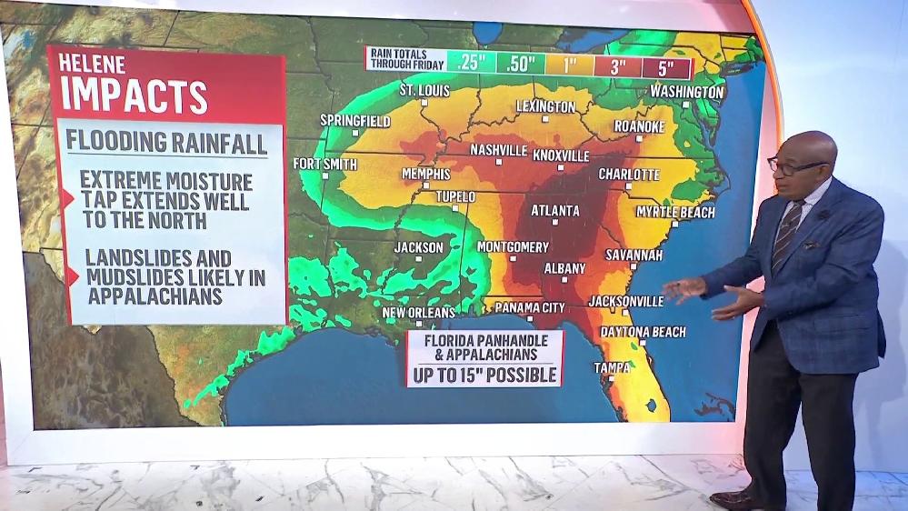 Hurricane Helene hit Florida's Big Bend as a fierce Category 4 // Al Roker explains Hurrican Helene - screenshot