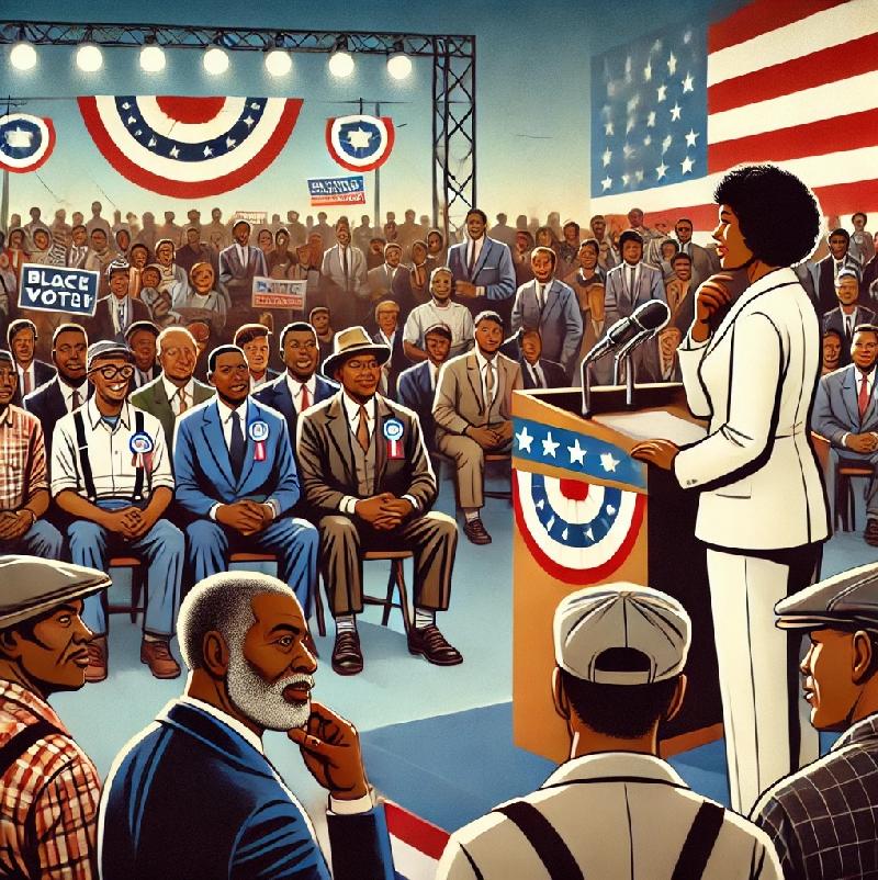 Kamala Harris does not have a problem with Black Male voters // Black male voters listen to Black female political speaker