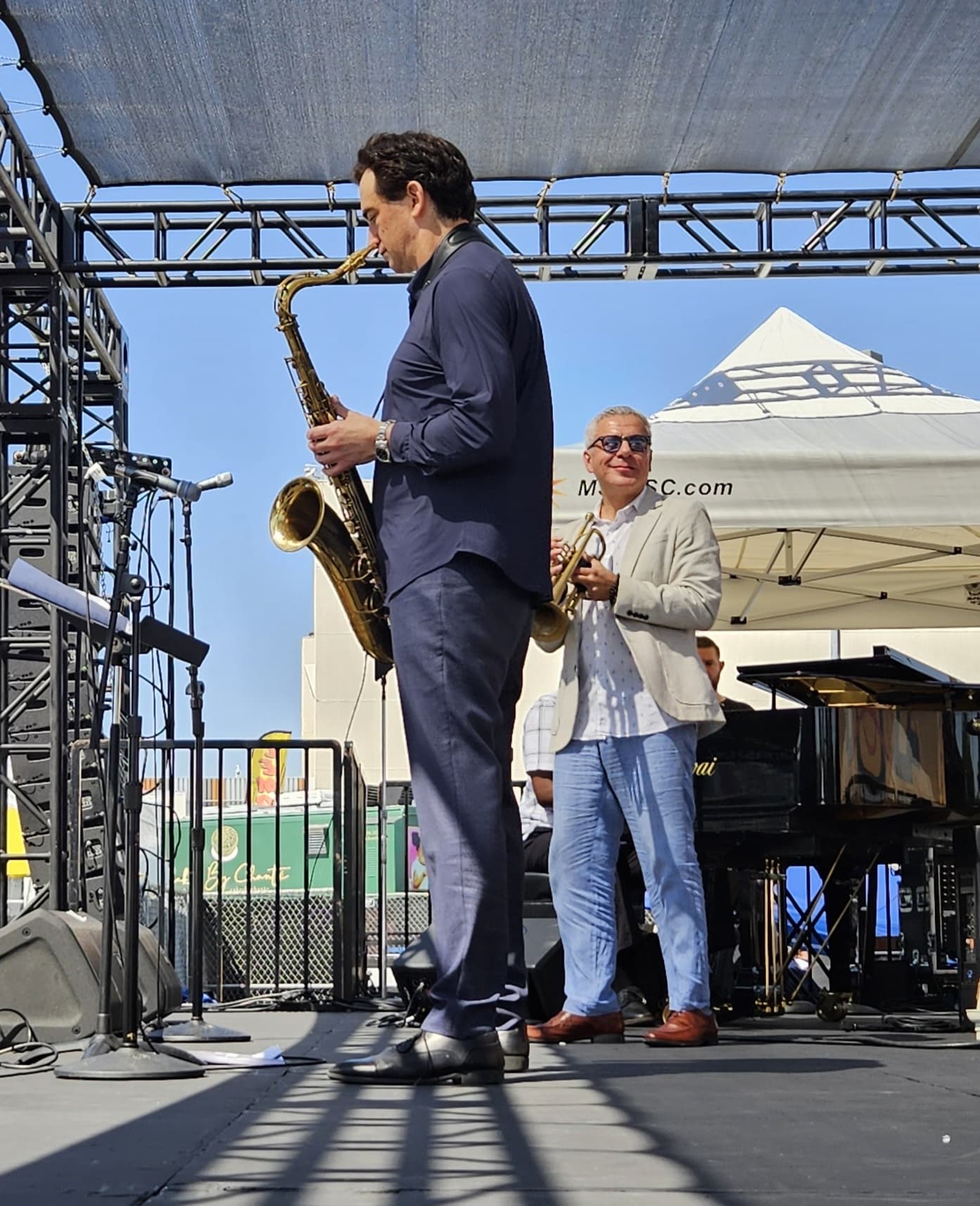 Gilbert Castellanos with saxophonist Brian Levy
