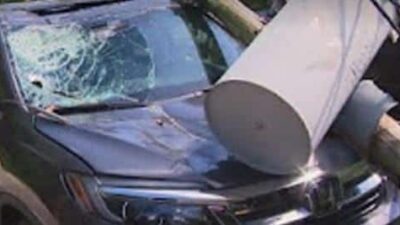 Helene damaged car - screenshot