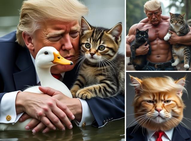 Trump Springfield, OH duck cat meme