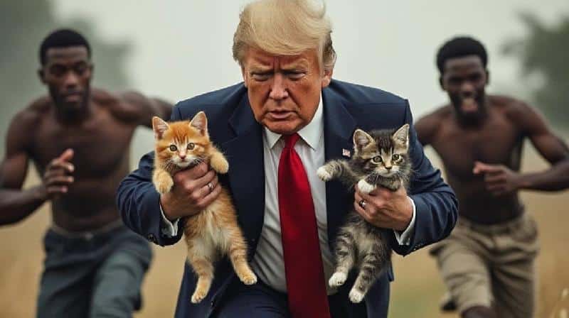 Donald Trump has a wedgie up his butt for Haitian immigrants // 'Pet Savior' Donald Trump saves kittens from hungry Haitians