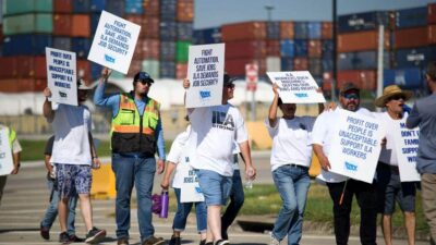 Port strike Texas (Mark Felix-AFP-Getty Images via CNN Newsource)
