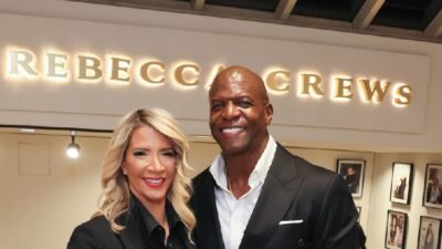 Rebecca Crews and Terry Crews attend Rebecca Crews Flagship VIP Grand Opening - Getty