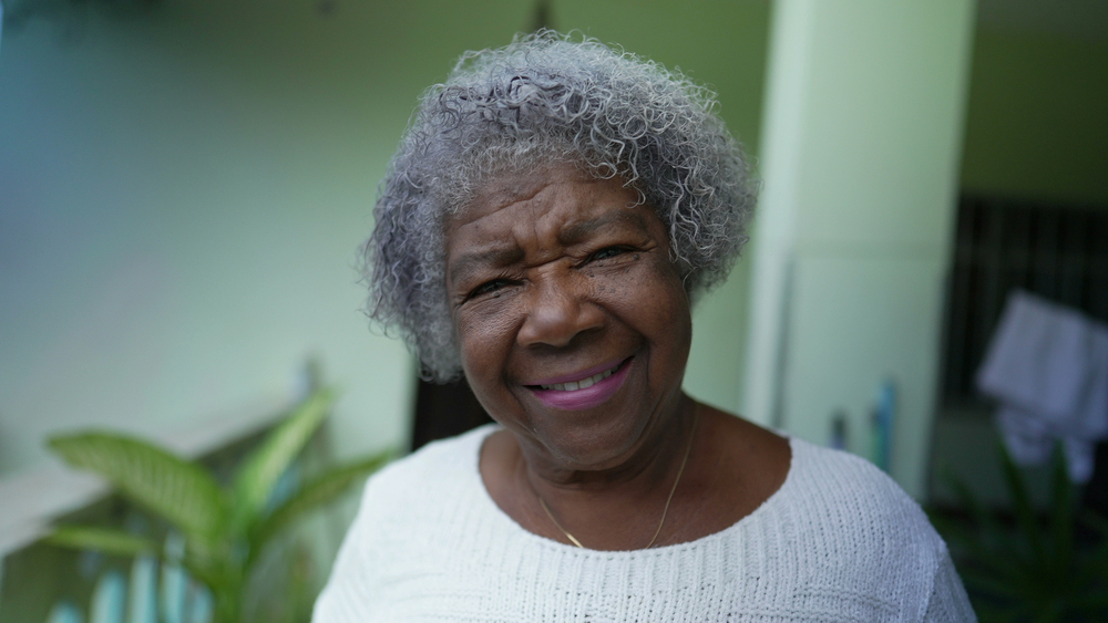 elderly woman smiling