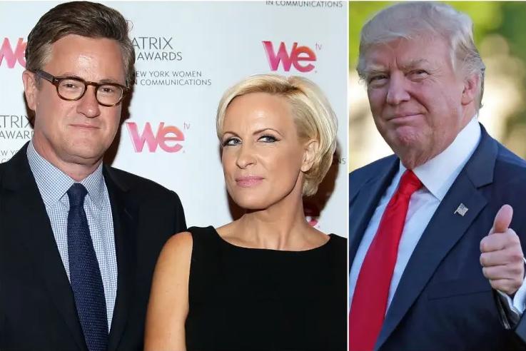 Morning Joe co-hosts Criticized Over Trump Meeting at Mar-a-Lago // Joe & Mika and Trump - Getty