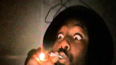 Man smoking illegal drug on Skid Row