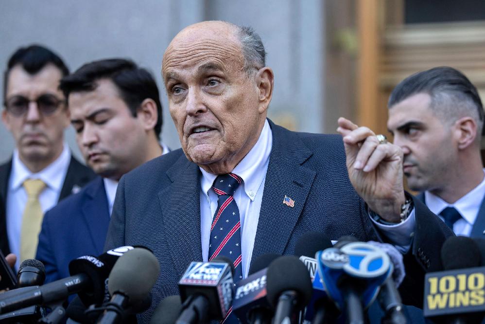 Giuliani has a week to deliver car title and memorabilia to 2 women // Rudy Giuliani (Yuki Iwamura-AP via CNN Newsource)