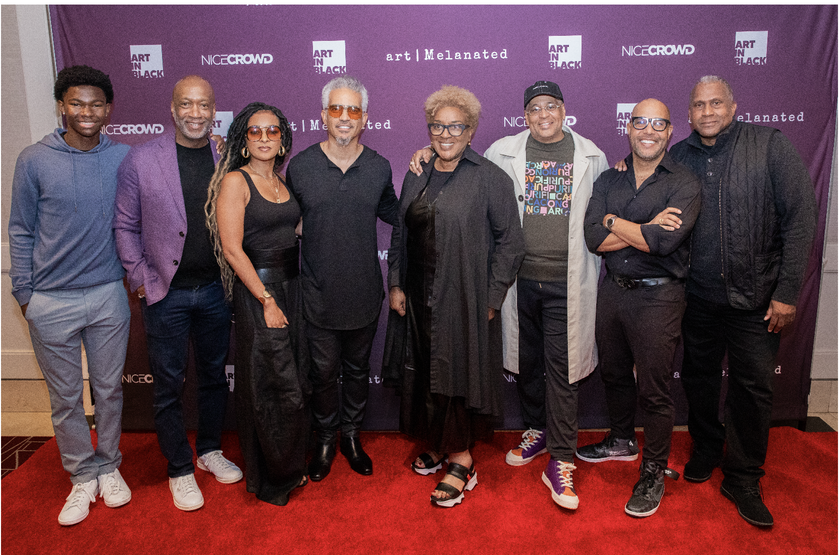 Black Art Empowerment Summit Debuts in West Hollywood // (LtoR) Ellis Friday, Jeff Friday, Jennia Fredique Aponte, Sol Aponte, CCH Ponder, Lyndon Barrios, George Fatheree, Tavis Smiley photo: Eric Ellis
