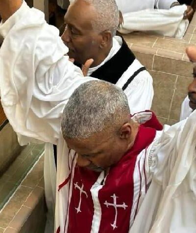 Denzel Washington getting baptized