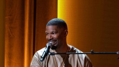 Jamie Foxx at piano (Parrish Lewis-Netflix via CNN Newsource)