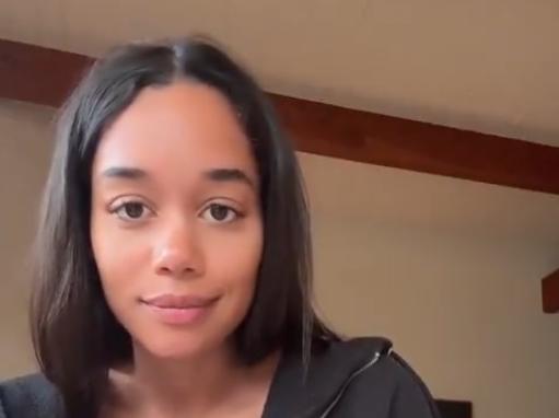 Laura Harrier Calls Out Shameik Moore Over Dating Rumors Video // Laura Harrie - X screenshot