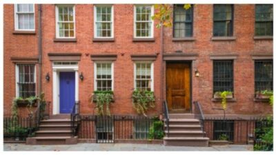 Classic New York apartment buildings in Greenwich Village