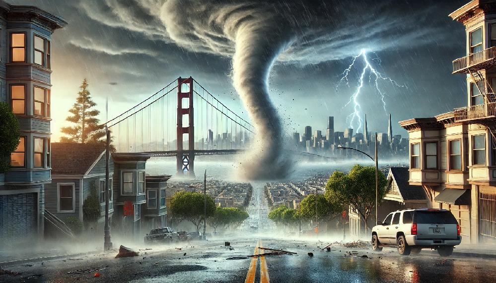 Tornado strikes San Francisco - via EURai