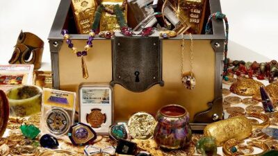 Treasure Chest and and gold coins (Courtesy Jon Collins-Black via CNN Newsource)