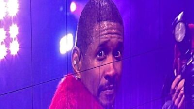Usher reacts to freaky coupler at his Brooklyn concert