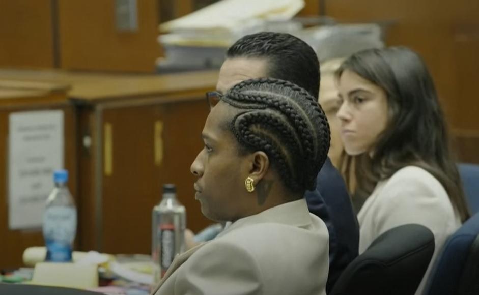 A$AP Rocky during trial - screenshot