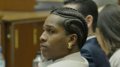 A$AP Rocky during trial - screenshot