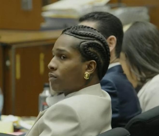 A$AP Rocky during trial - screenshot