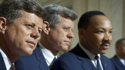 AI depiction of John F Kennedy, Robert F Kennedy, and Martin Luther King Jr - via Grok