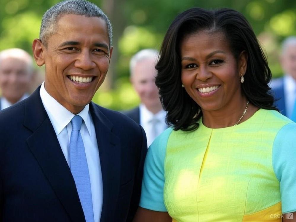 Barack and Michelle Obama - via Grok