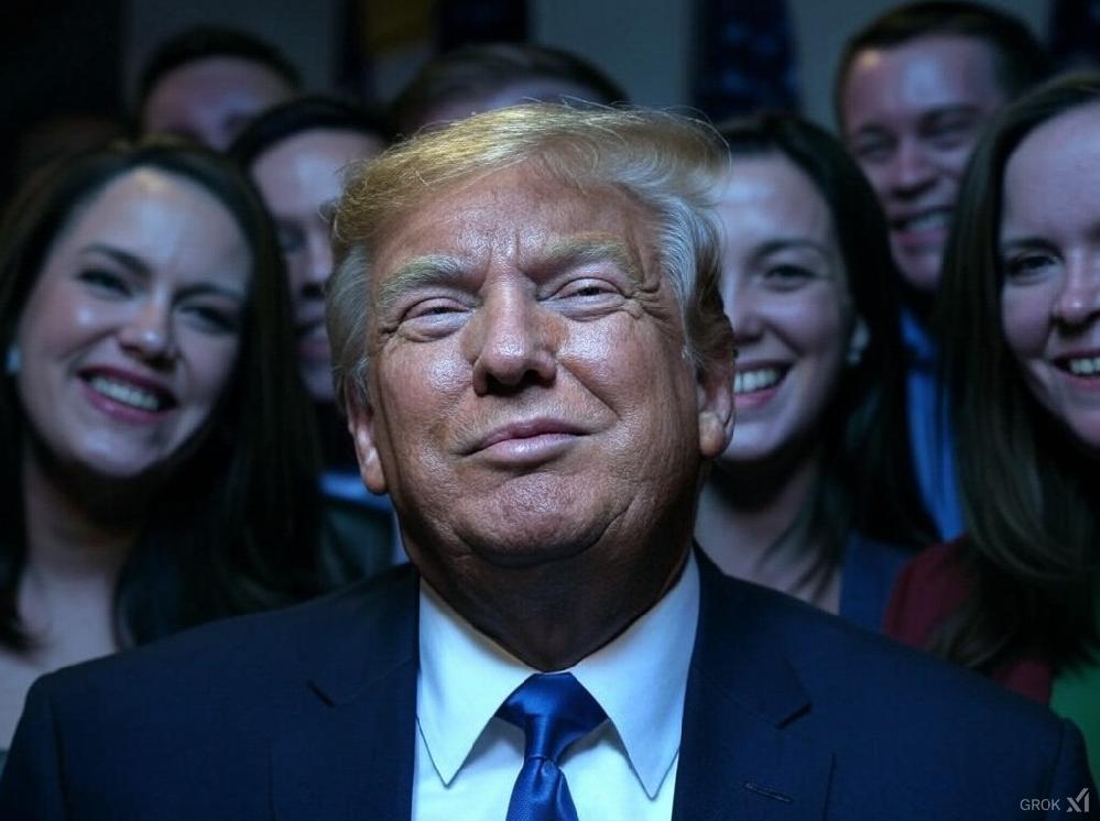 Donald Trump (with Trumpers) - via Grok AI