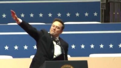 Elon Musk (Hitler salute) - via screenshot