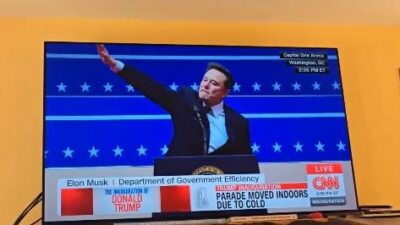 Elon Musk (Hitler salute) - via screenshot