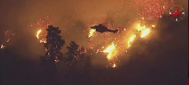 Hollywood Hills Faces Chaos as Sunset Fire Erupts // Hollywood Hills fire - screenshot