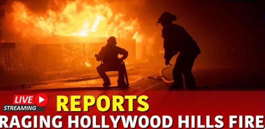 Hollywood Hills fire - screenshot
