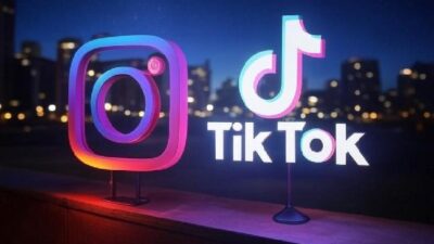 Instagram and TikTok logos - via Grok AI