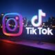 Instagram and TikTok logos - via Grok AI