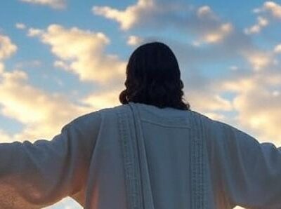 Jesus with arms outstretched - via Grok AI