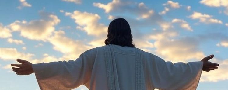 Jesus with arms outstretched - via Grok AI