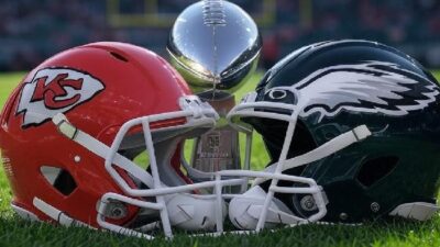 KC Chiefs vs Philadelphia Eagles in Super Bowl - via Grok AI