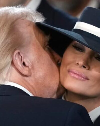 Melania Trump's hat and kiss from Daddy Donald - screenshot