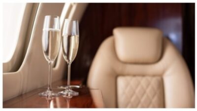 Interior of plane first class