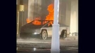 Tesla Cybertruck explodes outside Trump Hotel in Las Vegas