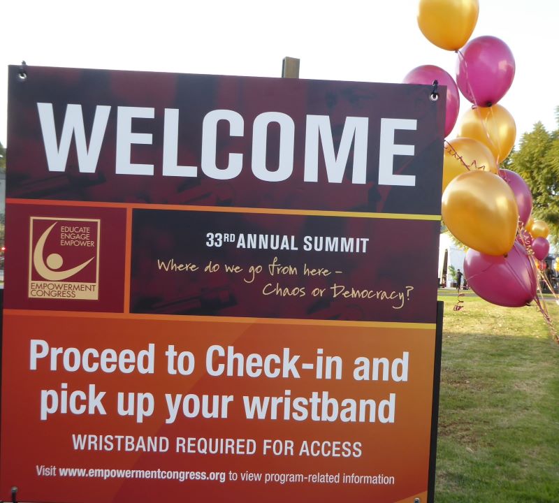 Charles R. Drew Univ. hosted the Empowerment Congress Summit // Welcome Signage: Photo Credit, Ricky Richardson