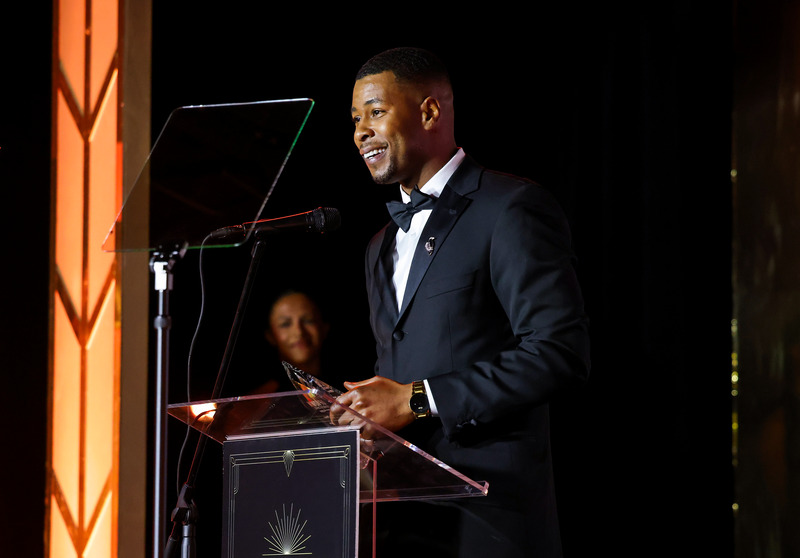 J. Alphonse Nicholson speaks onstage during the Lexus UPTOWN Honors Hollywood at Sunset Room Hollywood on February 26, 2025, in Los Angeles, California. (Photo by Randy Shropshire/Getty Images for Lexus Uptown Honors)
