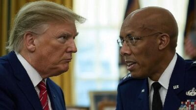 Donald Trump and Air Force Gen CQ Brown Jr - via Grok AI