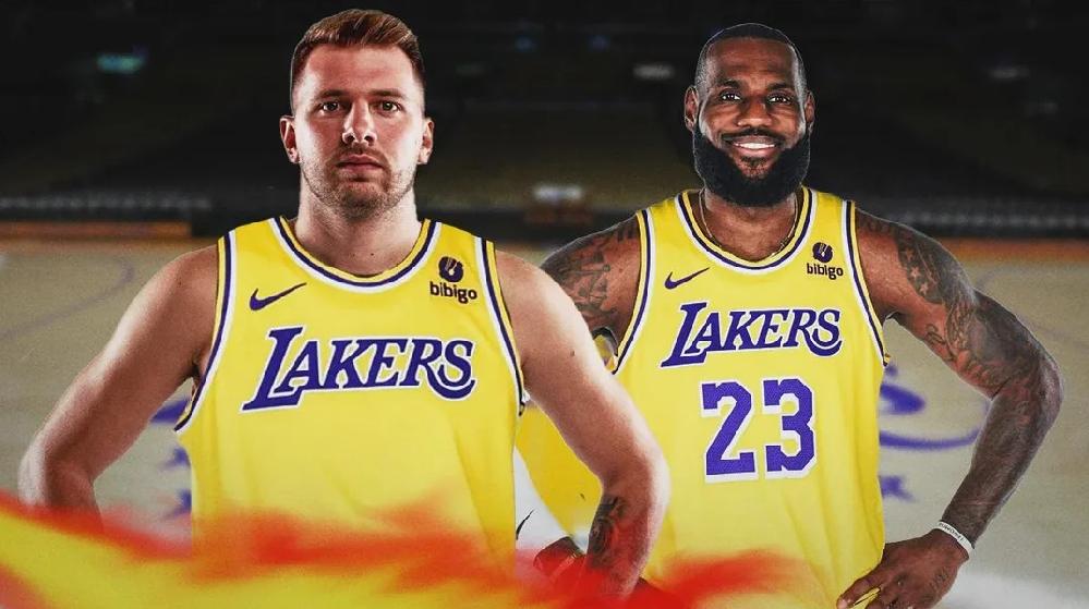 Luka Doncic joins the Lakers while Anthony Davis moves to Dallas // Luka Doncic and LeBron James - via Reddit