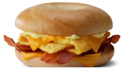 Bacon, egg, and cheese on a bagel