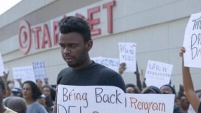 Target protest over DEI - via Grok AI