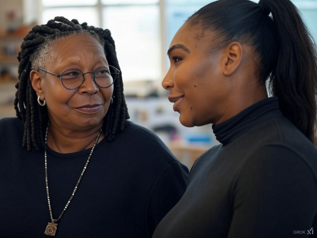 Whoopi Goldberg and Serena Williams (AI generated)