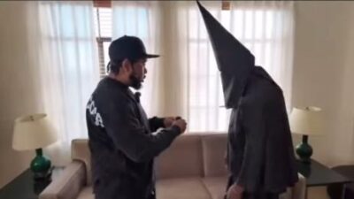 DJ Akademiks and Kanye West (in KKK outfit) - screenshot